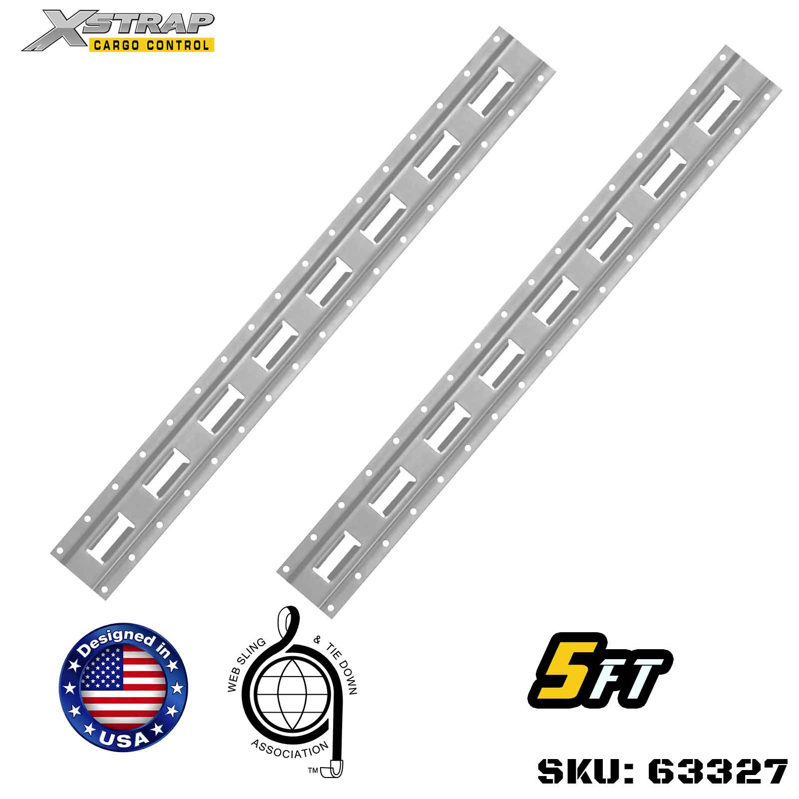 Xstrap 63327 5' Series E Logistic Track-Made na may mataas na grade 12-gauge steel 6000LBS
