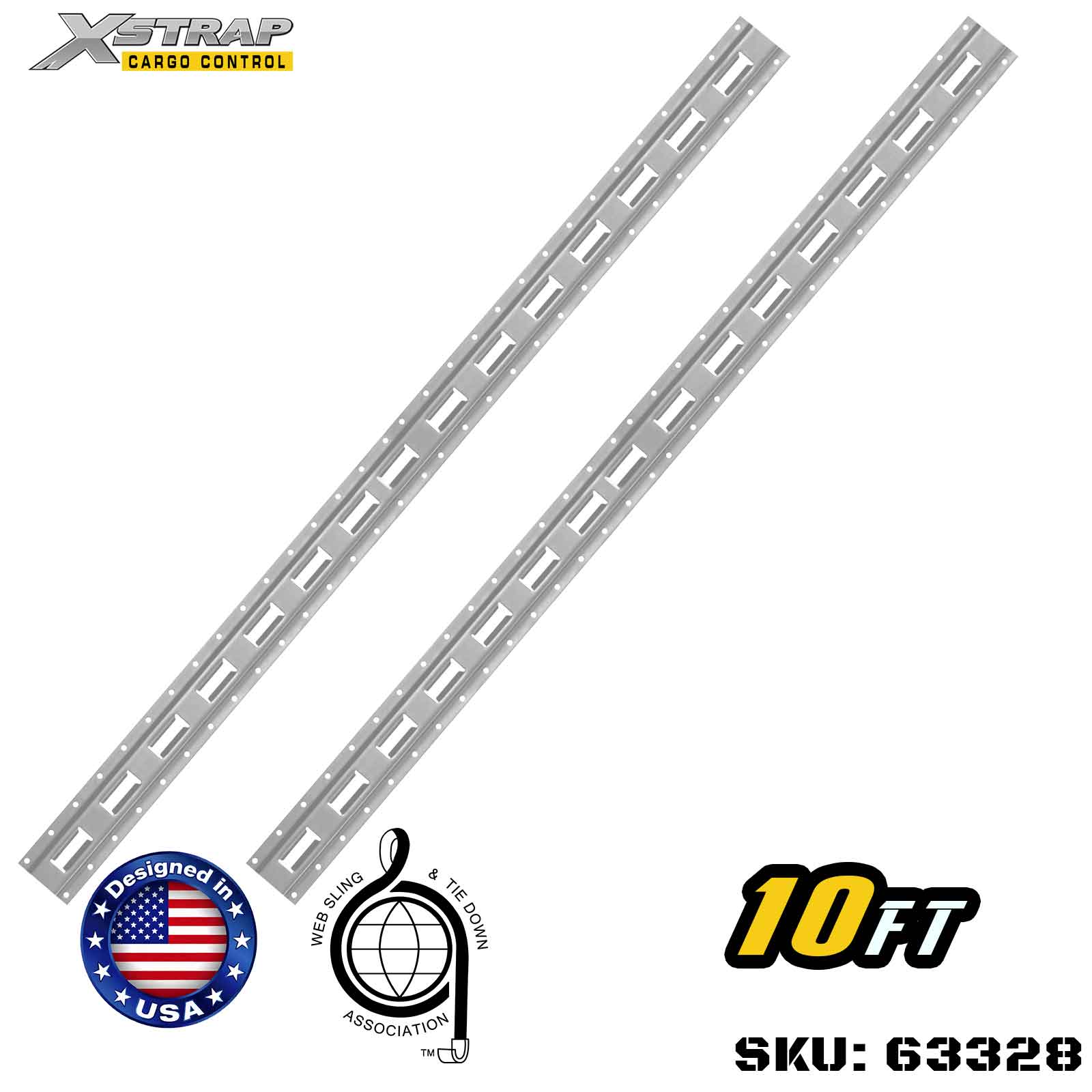 Xstrap 63328 10' Series E Logistic Track-Made na may mataas na grade 12-gauge steel 6000LBS